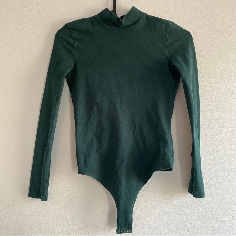 American Apparel Green Thong Bodysuit